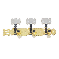 Dr Parts Classical Gold Plated Machine Heads Pearloid Butterfly Buttons (3-a-side)