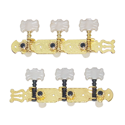 Dr Parts Classical Gold Plated Machine Heads Pearloid Butterfly Buttons (3-a-side)