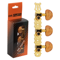 Dr Parts Classical Machine Heads Amber Buttons (3-a-side)