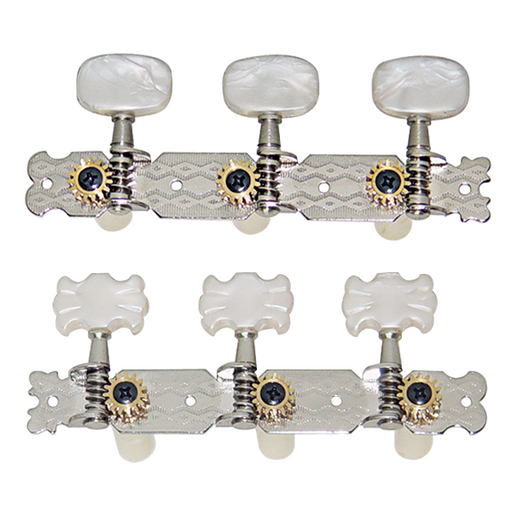 Dr Parts Classical Nickel Machine Heads Pearloid Buttons (3-a-side)