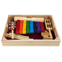 Drumfire 5 Piece Hand Percussion Pack with Wooden Crate