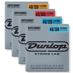 Dunlop Bass Guitar Super Bright Stainless Steel Wound String Set - Various