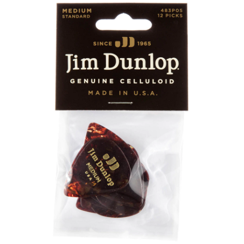 Dunlop Celluloid Shell Medium Picks 12 Pack