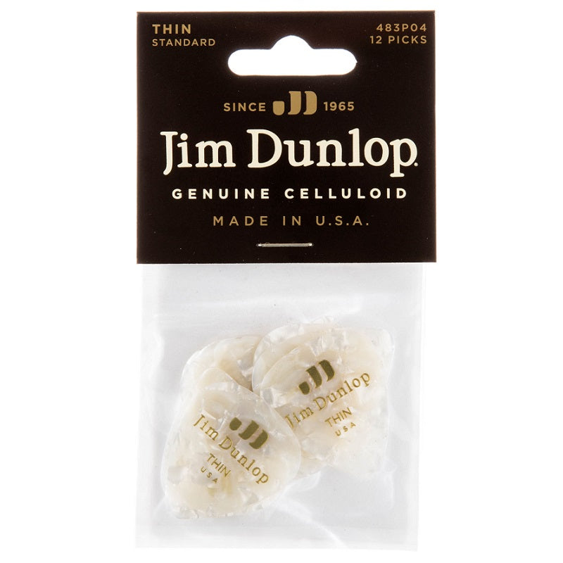 Dunlop Celluloid White Pearloid Picks 12 Pack