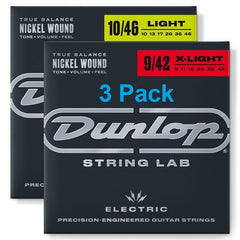 Dunlop Electric Guitar Nickel Wound 3 Pack String Sets