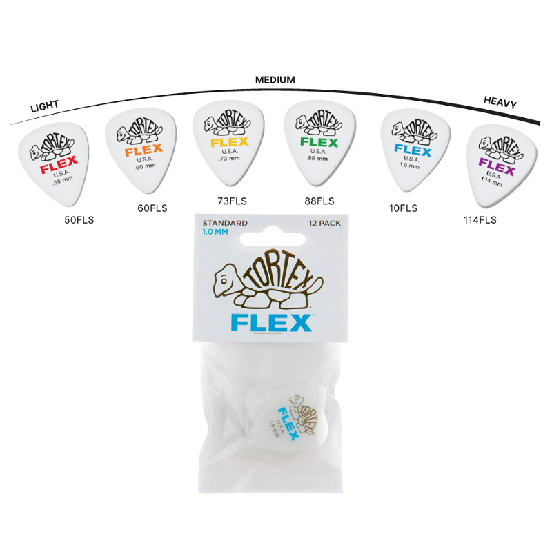 Dunlop Tortex Flex Standards Guitar Pick 12-Pack - Various