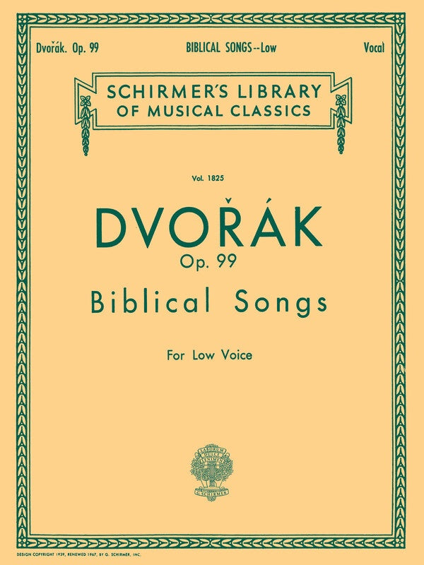 Dvorak - Biblical Songs Op 99 - Low Voice/Pno