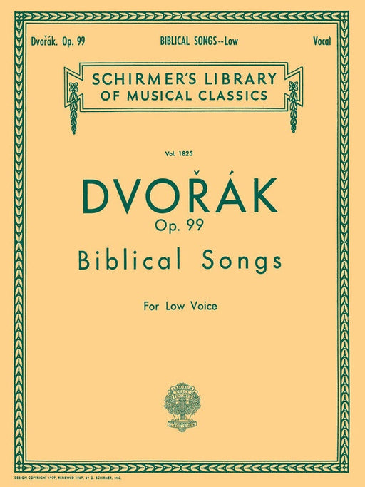Dvorak - Biblical Songs Op 99 - Low Voice/Pno