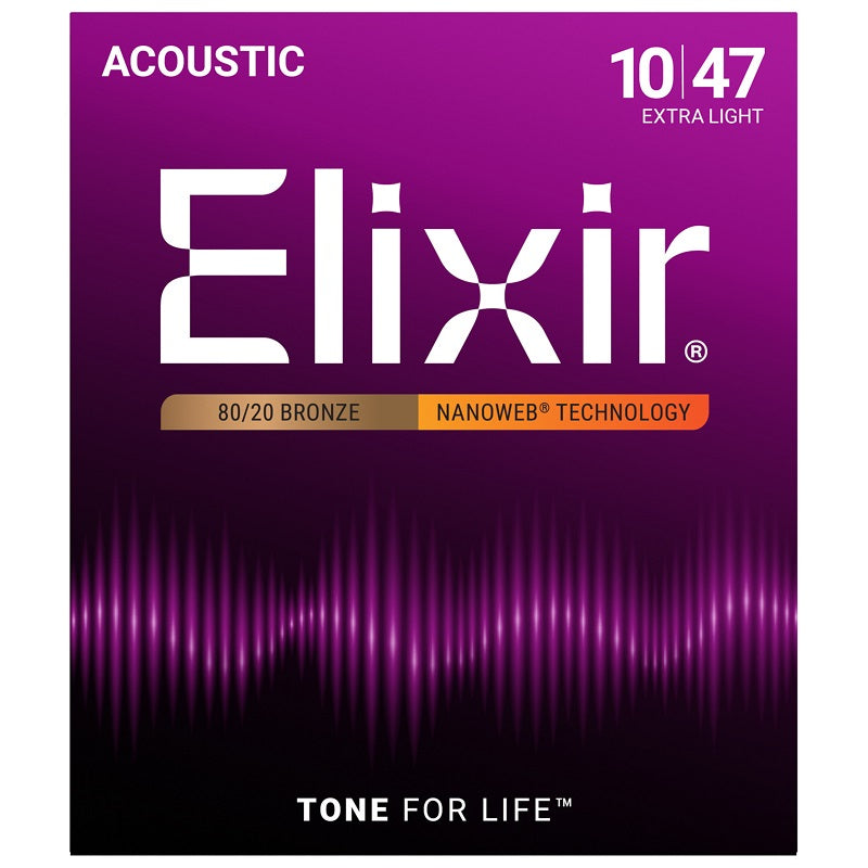 Elixir Acoustic 80/20 Bronze with Nanoweb Coating Guitar String Sets