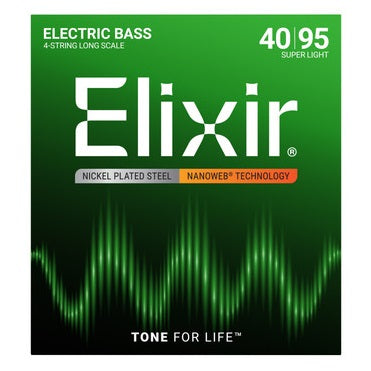 Elixir Electric Bass Nickel Plated Steel Strings with Nanoweb Coating