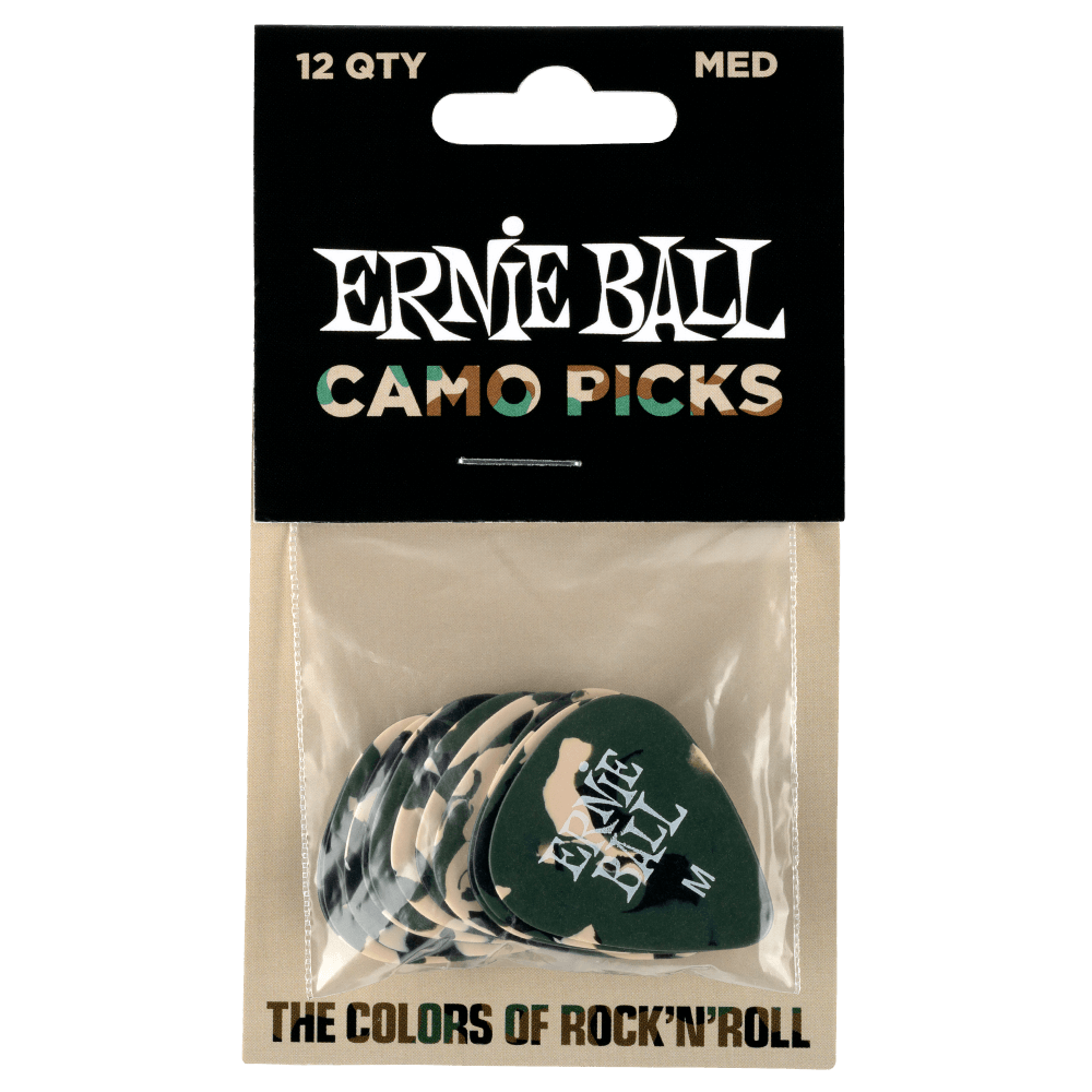 Ernie Ball Camouflage Celluslose Medium Picks (12 Pack)