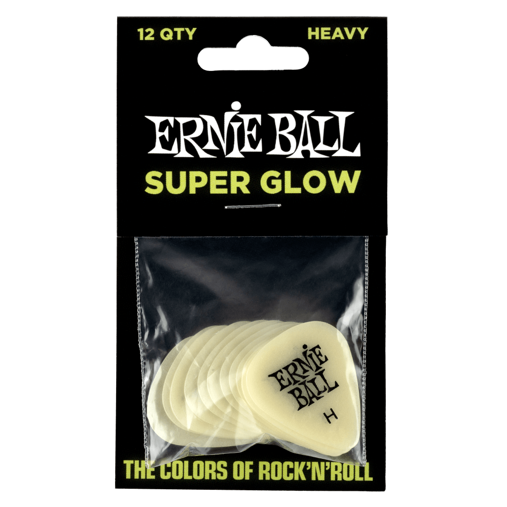 Ernie Ball Super Glow Celluslose Heavy Picks (12 Pack)