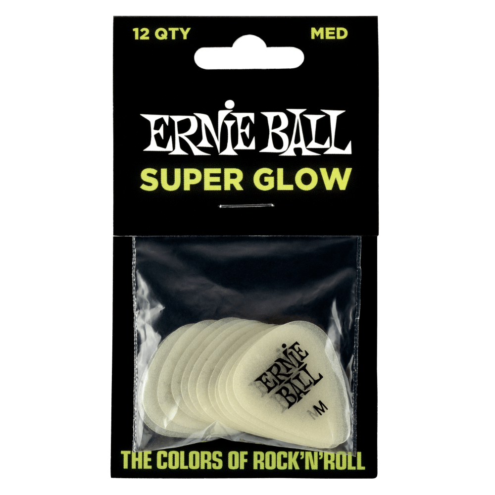 Ernie Ball Super Glow Celluslose Medium Picks (12 Pack)