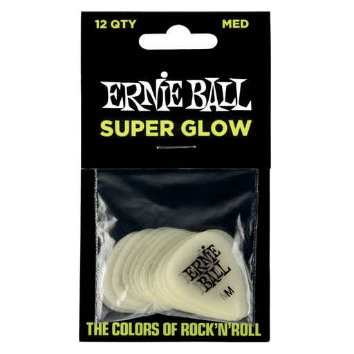 Ernie Ball Super Glow Celluslose Medium Picks (12 Pack)