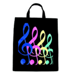 Four Colour Treble Clef Extra Large Totebag-Clothing & Bags-Engadine Music-Engadine Music