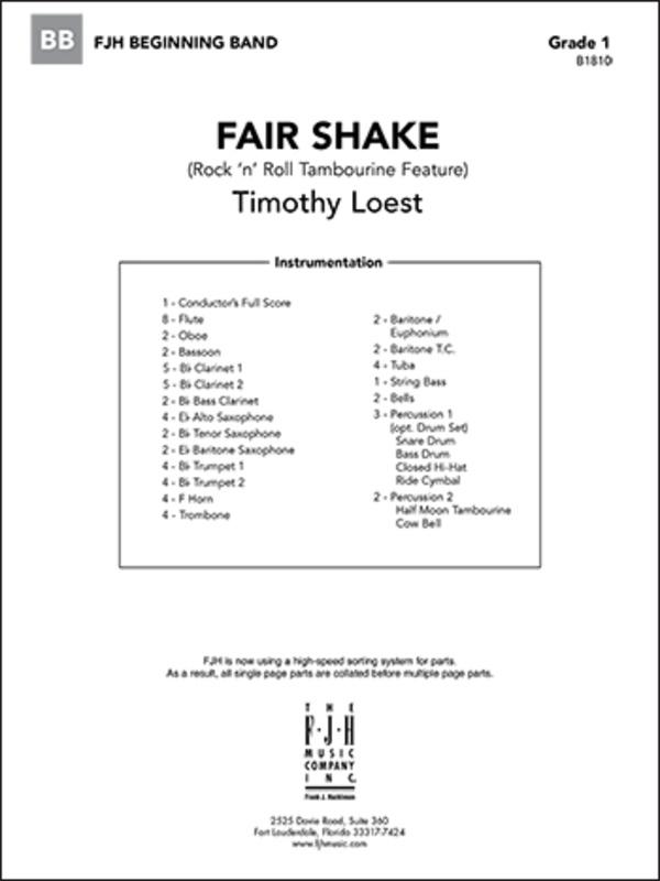 Fair Shake, Timothy Loest, Concert Band Grade 1
