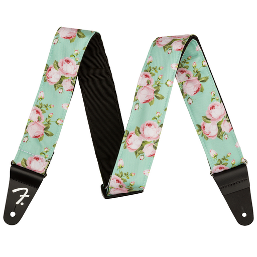 Fender 2" Guitar Strap Floral Surf Green