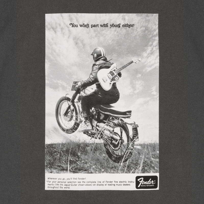 Fender Graphite Vintage Ad Biker Tee