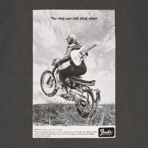 Fender Graphite Vintage Ad Biker Tee