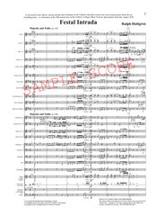 Festal Intrada, Ralph Hultgren Concert Band Chart Grade 3