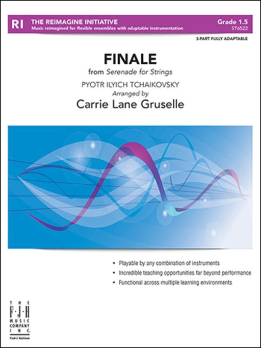 Finale from Serenade for Strings, Arr. Carrie Lane Gruselle 3 Part Adaptable String Orchestra Grade 1.5