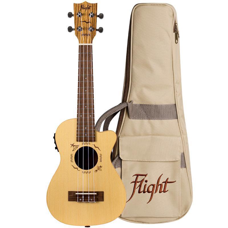 Flight DUC328 CEQ SP/ZEB Electro-Acoustic Concert Ukulele-Ukulele-Flight-Engadine Music