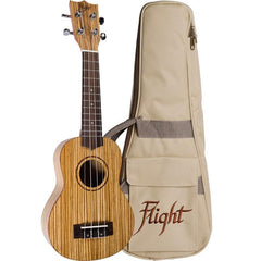 Flight Soprano Ukulele Zebrawood with Bag