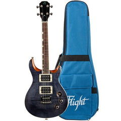 Flight Vanguard Solid Body Transparent Black Electric Uke