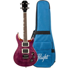 Flight Vanguard Solid Body Transparent Purple Electric Uke