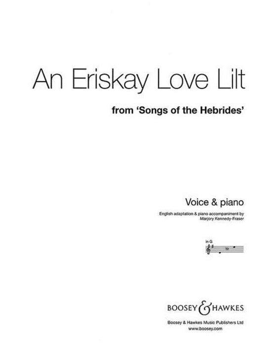 Fraser - An Eriskay Love Lilt (Key of G), Vocal-Vocal-Boosey & Hawkes-Engadine Music