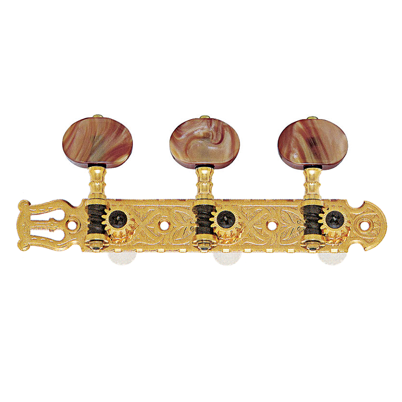 Gotoh Classical Machine Heads Coffee Swirl Buttons (3-a-side)