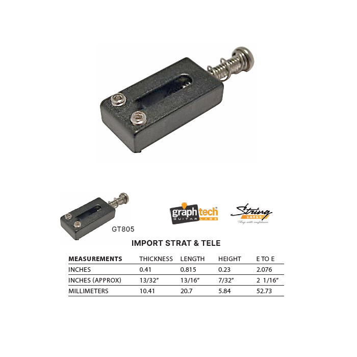 Graph Tech String Saver Saddle Set Electric Guitar