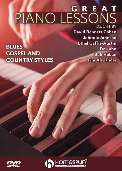 Great Piano Lessons: Blues, Gospel and Country Styles-CD & DVD-Homespun-Engadine Music