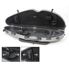HQ Polycarbonate Half Moon Violin Case - Adjustable 4/4 - 1/2
