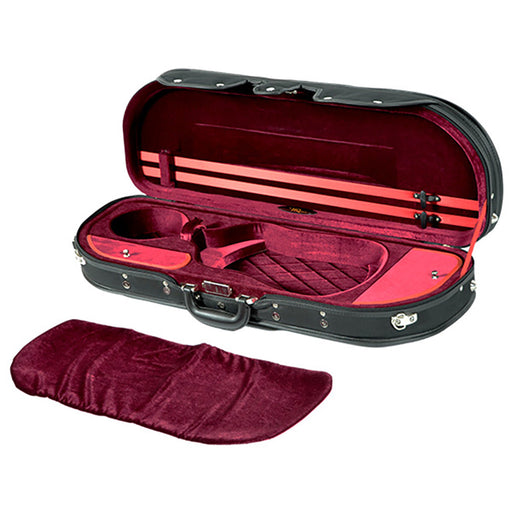 Half Moon Violin Case - HQ Lightweight Black/Wine