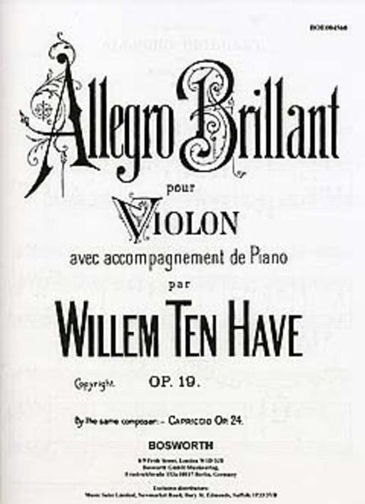 Have - Allegro Brillant Op. 19, Violin & Piano-Strings-Bosworth-Engadine Music