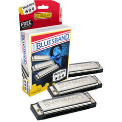Hohner Enthusiast Series Blues Harp 3-Pce Harmonica Value Pack in the Keys C, G, A