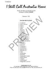 I Still Call Australia Home, Arr. Joan Thorp Concert Band Grade 2