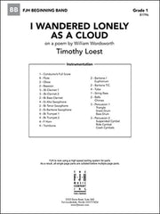I Wandered Lonely as a Cloud, Timothy Loest Concert Band Grade 1