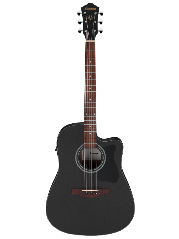 Ibanez V44CEWK Weathered Black Open Pore Acoustic Electric Guitar