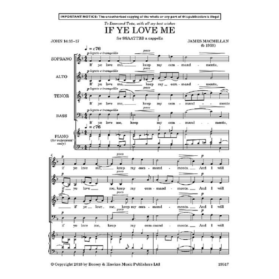 If Ye Love Me, James MacMillan Choral SSAATTBB-Choral-Boosey & Hawkes-Engadine Music