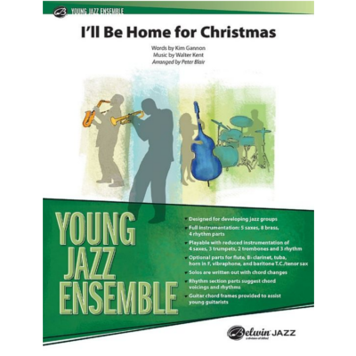 Ill Be Home for Christmas, Walter Kent Arr. Peter Blair Stage Band Chart Grade 2-Stage Band chart-Alfred-Engadine Music