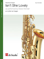 Isn't She Lovely Arr. Bert van Haagen Saxophone Quartet-Woodwind-De Haske Publications-Engadine Music