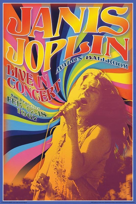 Janis Joplin Concert - Wall Poster-Music Poster-Aquarius-Engadine Music