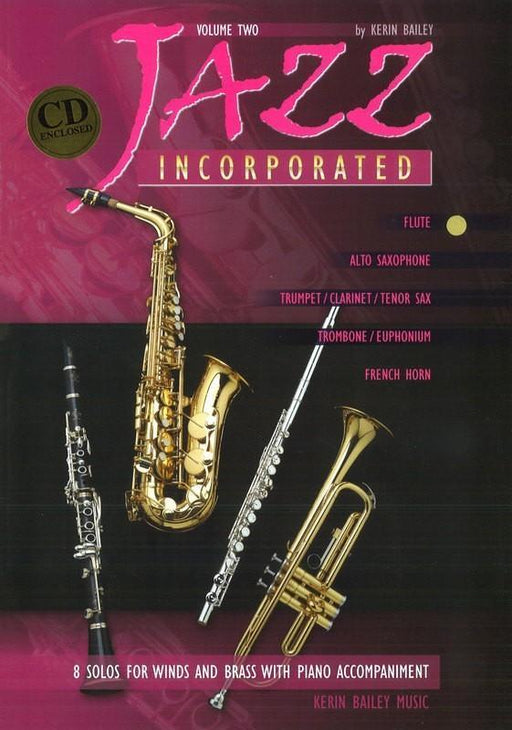 Jazz Incorporated Volume 2 Flute Bk/CD-Woodwind-Kerin Bailey Music-Engadine Music
