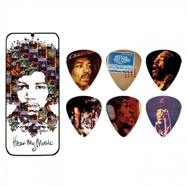 Jim Dunlop Jimi Hendrix Hear My Music Medium Tin (6 Pack) Guitar Picks