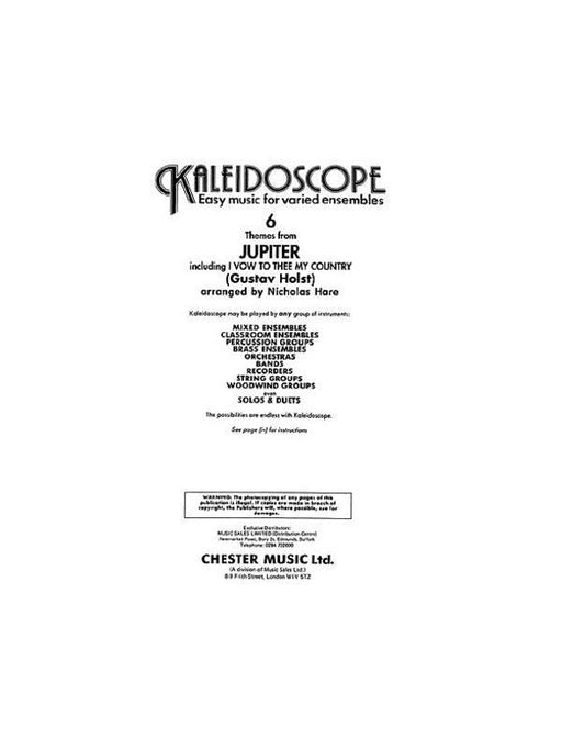 Kaleidoscope 6 Jupiter, Gustav Holst Flexible Ensemble-Flexible Ensemble-Chester Music-Engadine Music