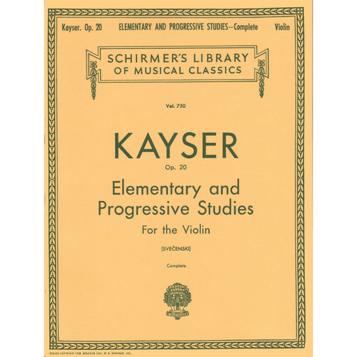 Kayser - 36 Elementary and Progressive Studies, Complete, Op. 20-Strings-G. Schirmer Inc.-Engadine Music