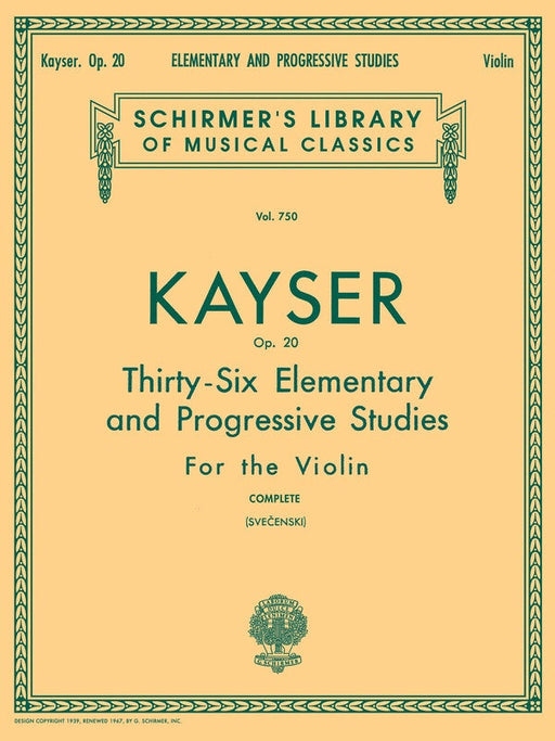 Kayser - 36 Elementary and Progressive Studies, Complete, Op. 20