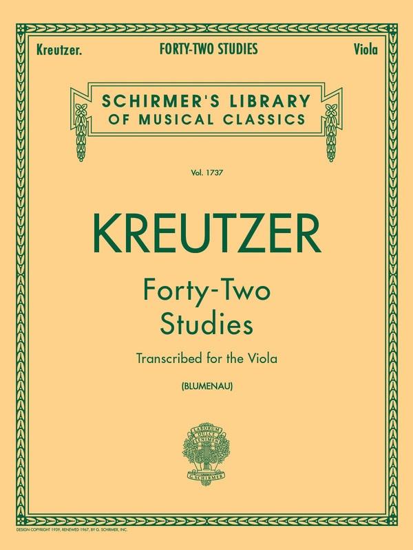 Kreutzer - 42 Studies Transcribed for the Viola-Strings-G. Schirmer, Inc.-Engadine Music